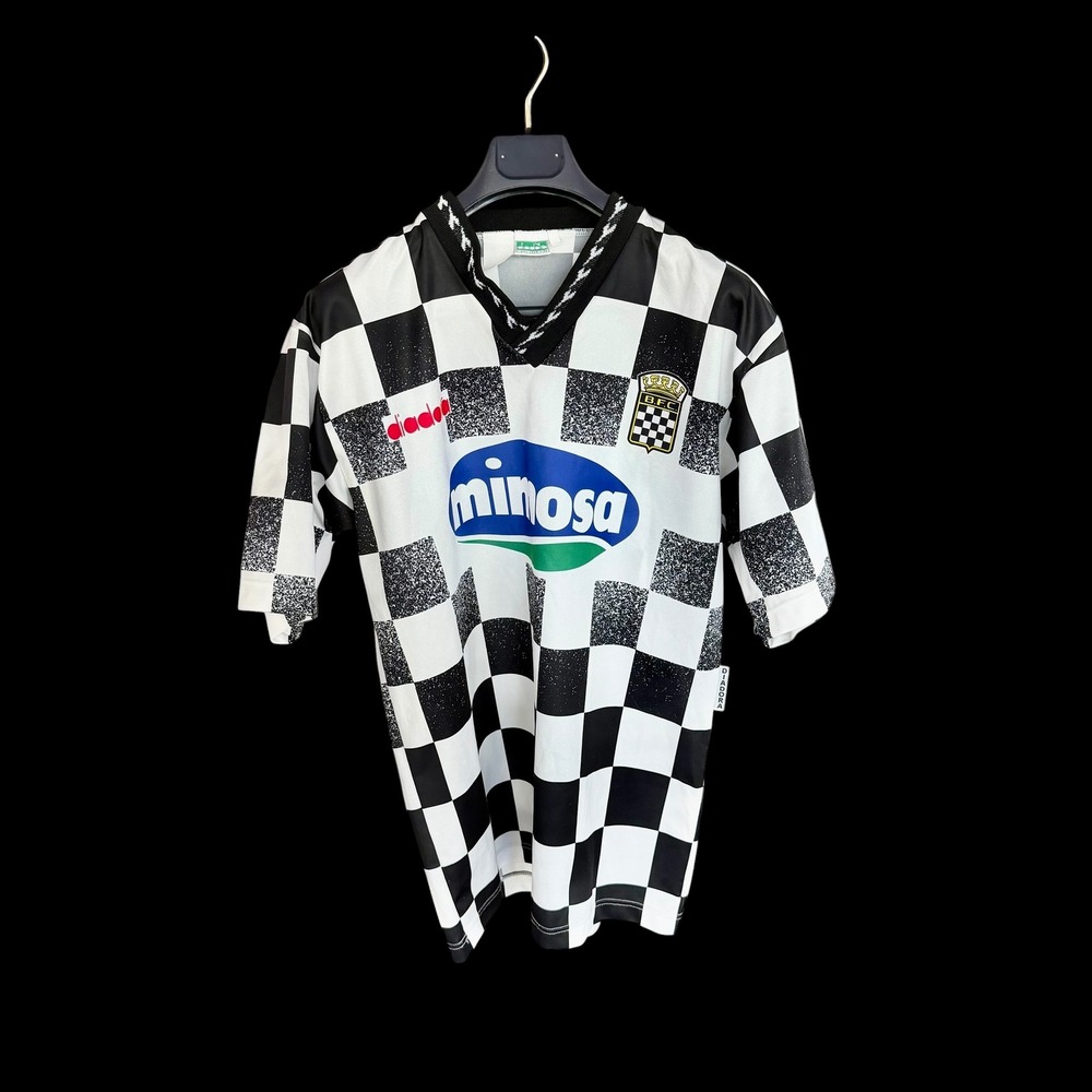 Vintage 1992 Diadora Boavista FC Soccer Jersey Checkered Mimosa Kit Mens‎ Large